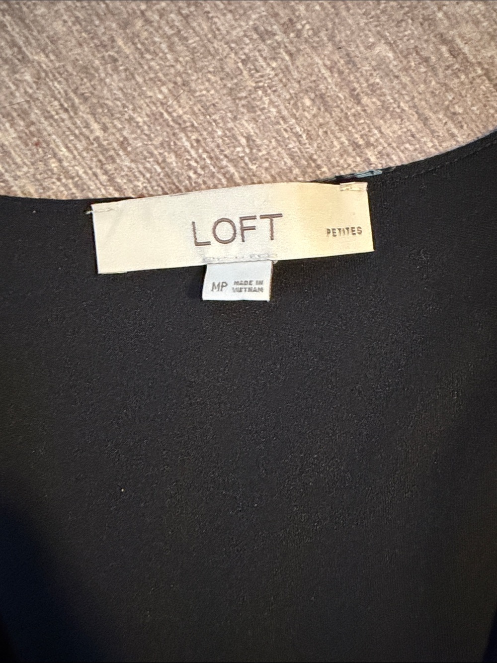LOFT Black Floral Wrap Dress with Multi-Color Petals - Picture 2 of 2